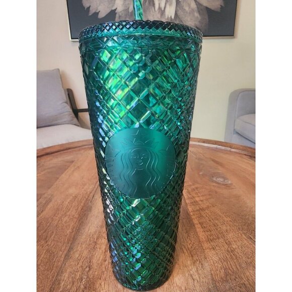 2021 Starbucks Holiday Emerald Green Jeweled Venti Tumbler Cup | 24oz - Picture 1 of 4